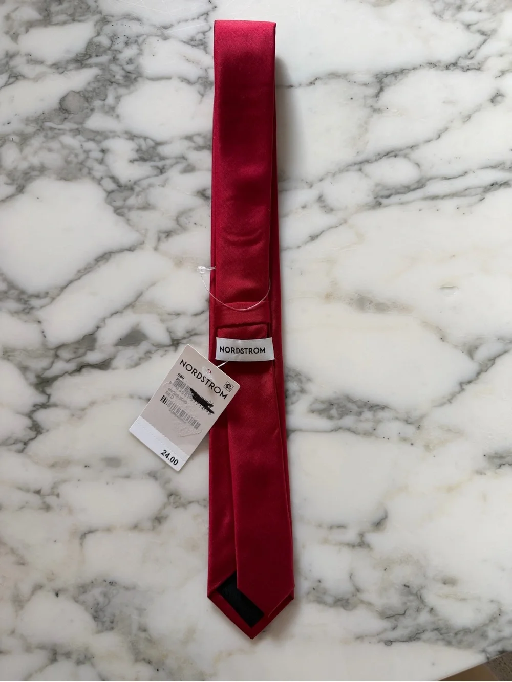 NWT Nordstrom Boys Red Narrow 2” Tie Necktie 48”